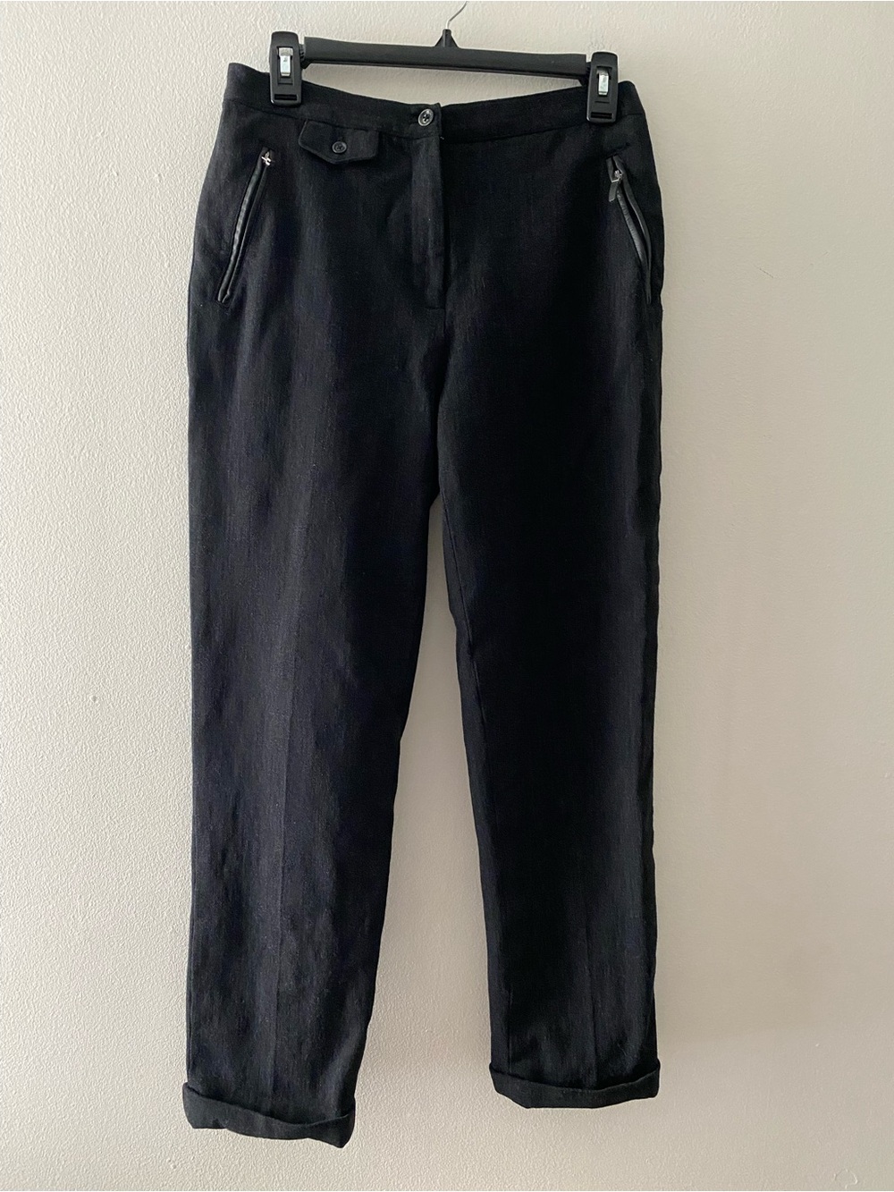 Lauren Ralph Lauren Women’s Petite 8 Wool Blend Trousers Gray Zip Pockets